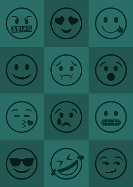 Emoji Expressions Teal
