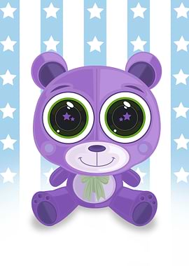 Teddy Bear Star Eye Purple
