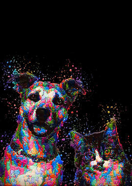 Dog And Cat Painting