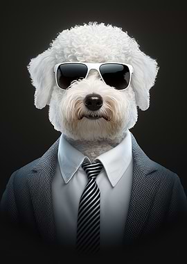 Bichon Frise Businessman