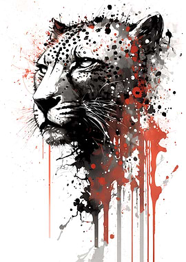 Ink Portrait of A Leopard