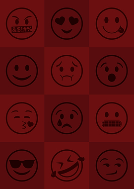Emoji Expressions Red