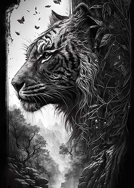 Black and White Tiger