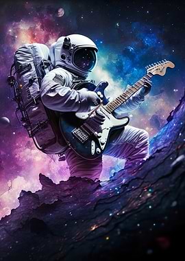 Astronaut playing Guitar