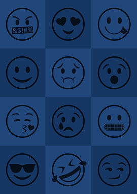 Emoji Expressions Blue