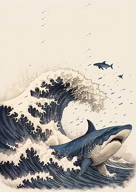 Shark in Japan Great wave