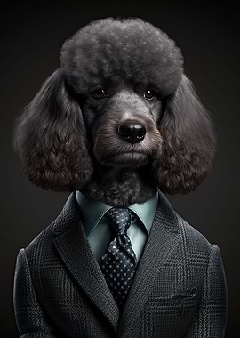 Poodle in a Mens Suit