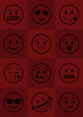 Emoji Expressions Red