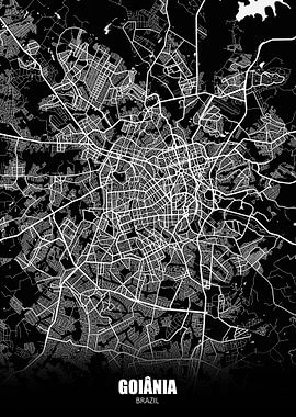 Goiania Brazil Dark Map