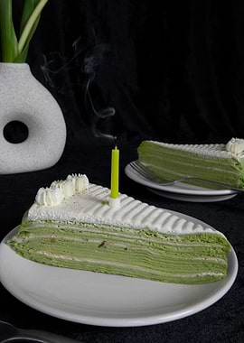 Blown out candle cake