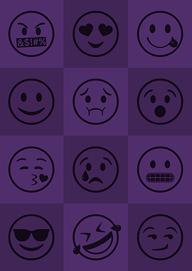 Emoji Expressions Purple
