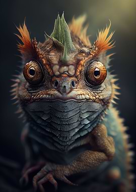 Chameleons Colorful Face