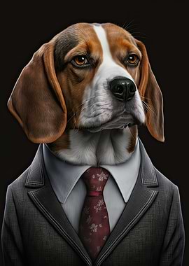 Beagle in a Mens Suit