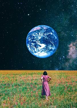 Green Field in outer space