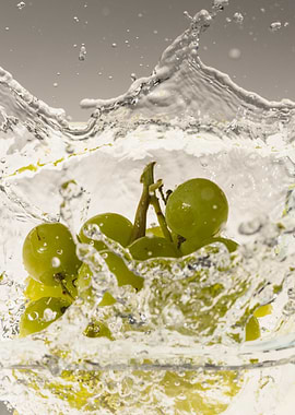 Grapes falling into water2
