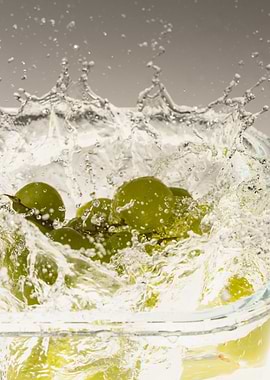 Grapes falling into water3