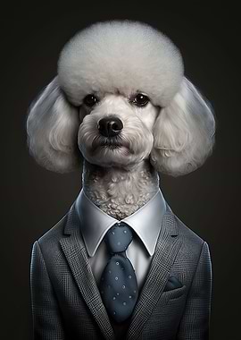 Poodle in a Mens Suit