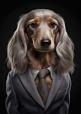 Dachshund in a Mens Suit