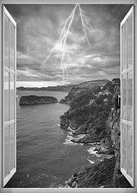 Window view storm nature