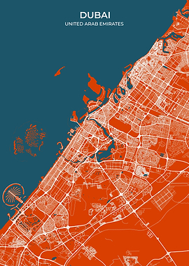 Dubai Modern Map Art