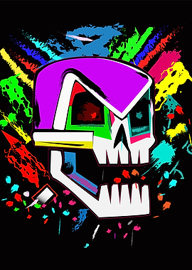 Skull head graffiti style