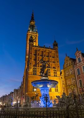 Gdansk Old Town At Night
