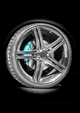 Car wheels with colored