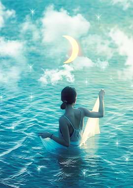 Dreamy Girl in the sea