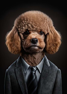 Poodle in a Mens Suit