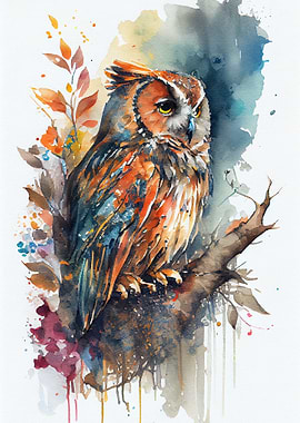 Owl Watercolors