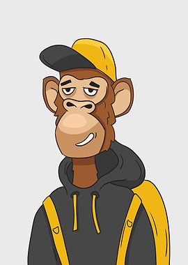 Hand drawn nft style ape