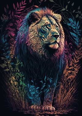 Colourful Lion