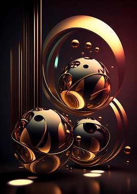 Abstract Two in Gold