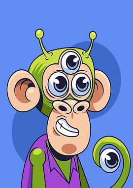 Hand drawn nft style ape