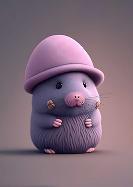 RODENT CUTE 3D WITH HAT