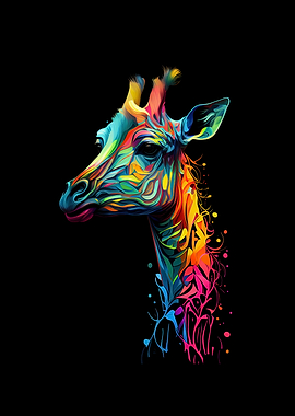 Abstract Giraffe Art
