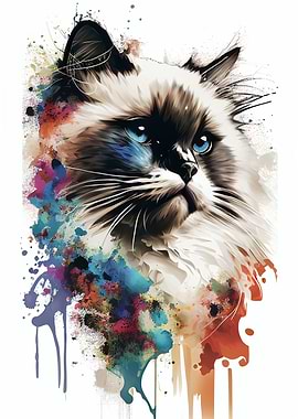 Colorful Ragdoll Cute Cat