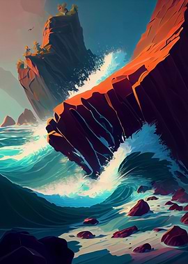 Vibrant Ocean Waves
