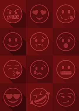 Emoji Expressions Red