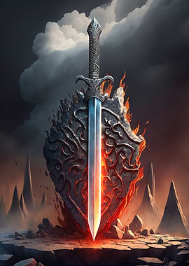 Fire fantasy sword
