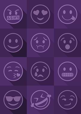Emoji Expressions Purple