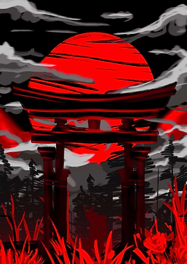 Japan poster dark night