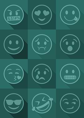 Emoji Expressions Teal
