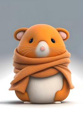 Sleepy Hamster with Scarf