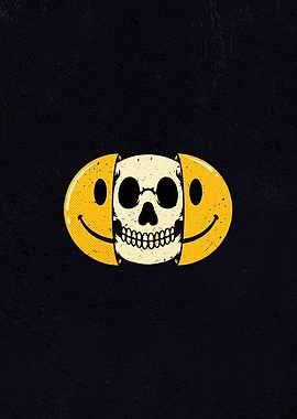 Skull happy Yellow face