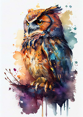 Owl Watercolor