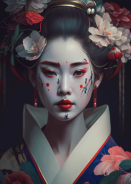Geisha Japan Asian Flower