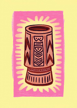 Yellow Pink Tiki Bar Mug