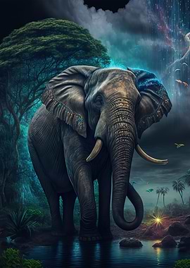 Colorful Elephant Forest