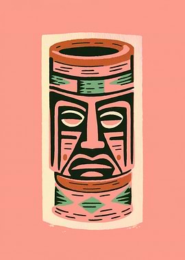 Tiki Bar Pink Mug Poster